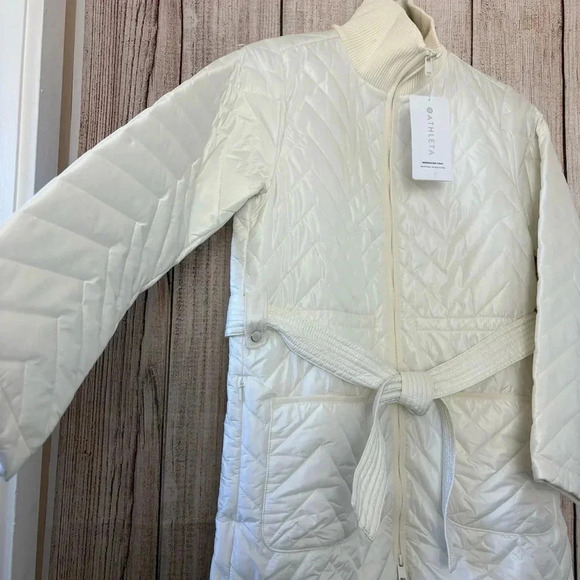 Athleta Womens Mendocino Quilted magnolia white coat size Small - Picture 2 of 16